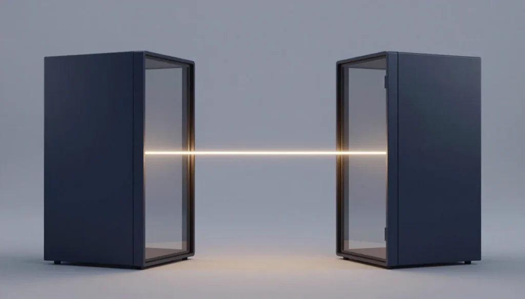 NordVPN versus Surfshark comparison hero image: two neutral secure gateways