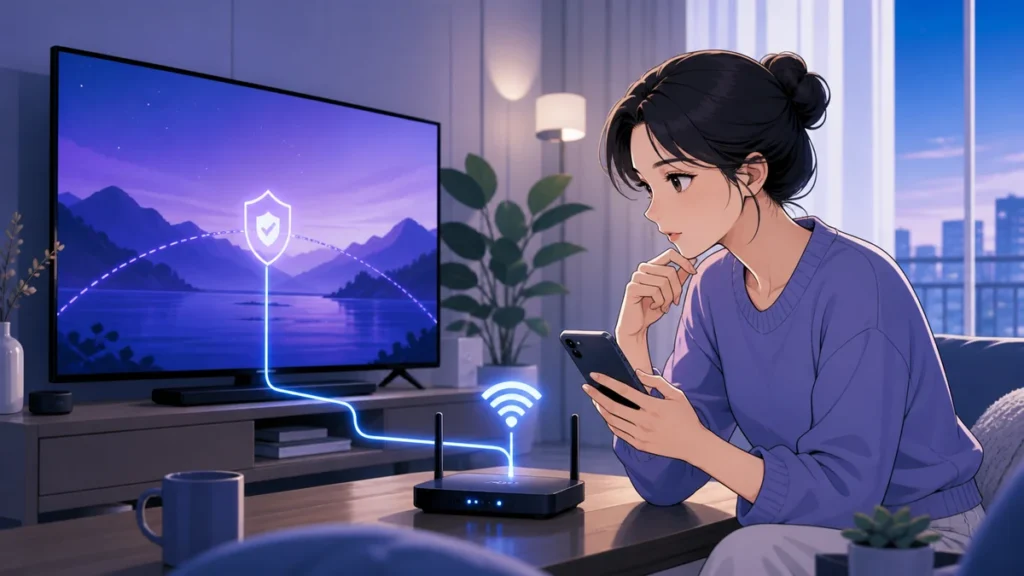 스마트TV에서 VPN 연결 방식을 비교하는 사용자
