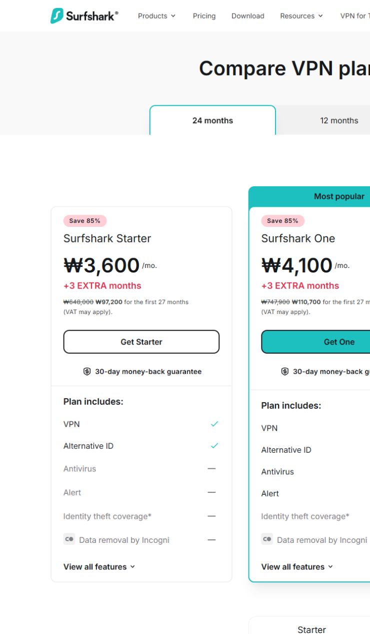 Surfshark public pricing page checked on September 12, 2026