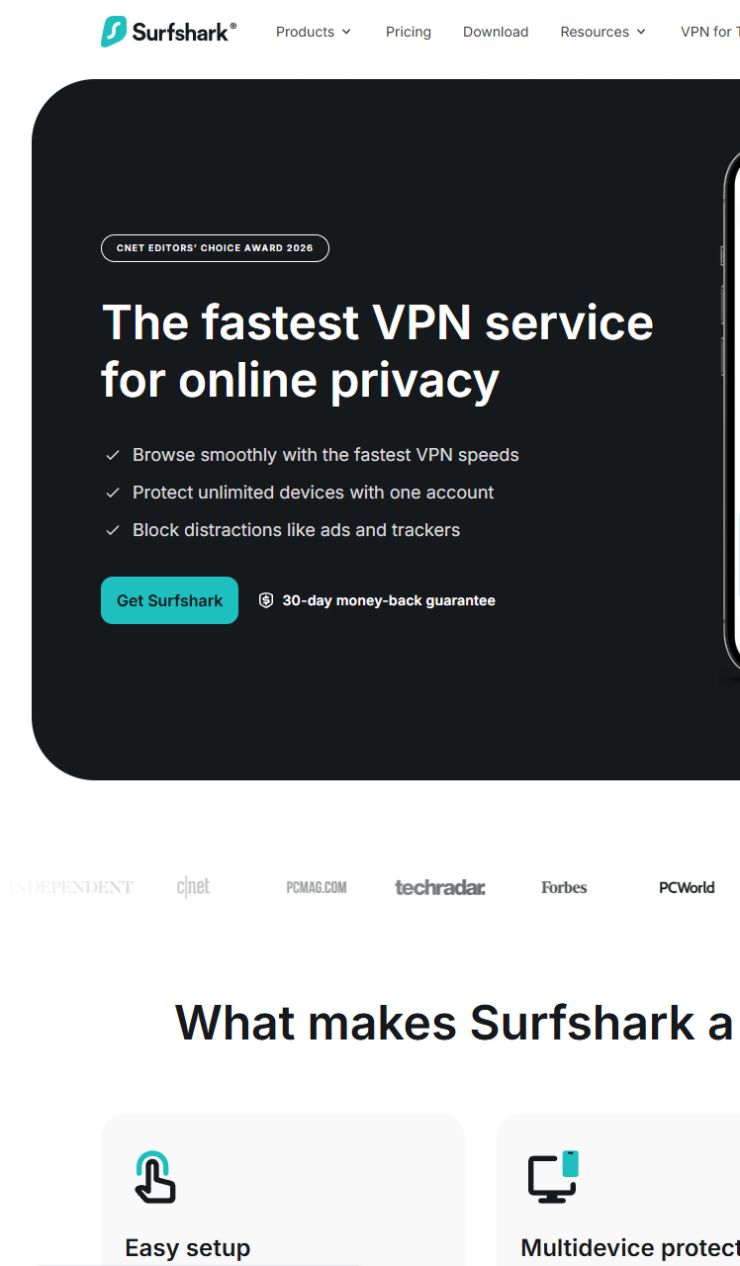 Surfshark public VPN page checked on September 12, 2026