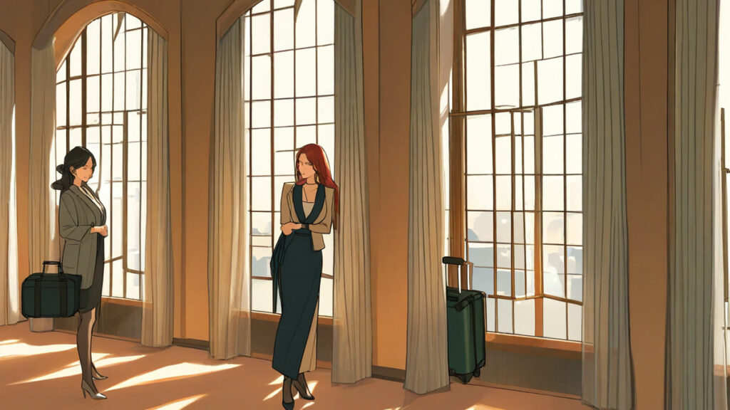 해외에서 일본 은행 앱 MFA 글의 일본 여성 만화 스타일 대표이미지